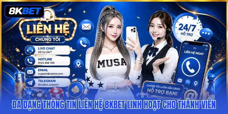 Thông Tin Liên Hệ 8KBET - Tìm Đúng Kênh CSKH Trong Tích Tắc 1 Đa dạng thông tin liên hệ 8KBET linh hoạt cho thành viên